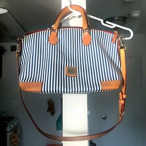 Dooney & Bourke Navy DB Stripe Satchel